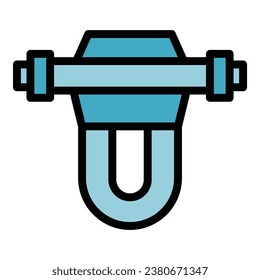 Osmosis desalination icon outline vector. Water filter. System filtration color flat