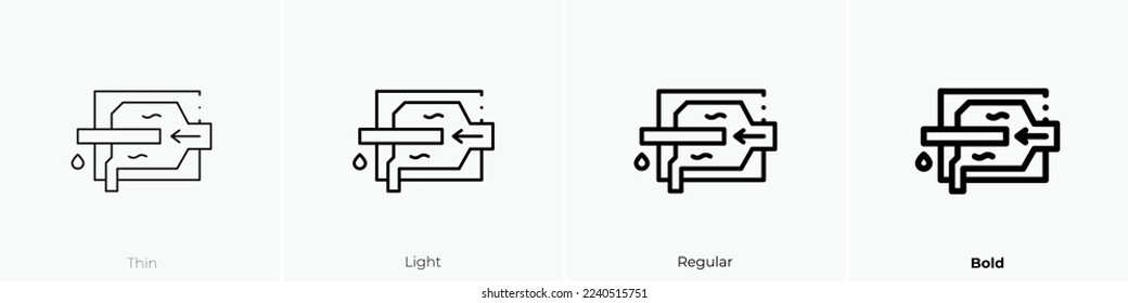icono de osmosis. Diseño delgado, ligero y audaz aislado en un fondo blanco