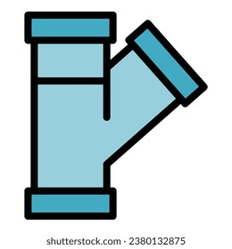 Osmosis pipe icon outline vector. Water system. Plant purification color flat