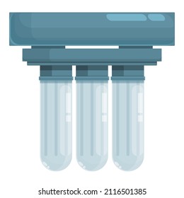 Vector de dibujos animados del sistema de bomba de ósmosis. Agua invertida. Tanque de filtro