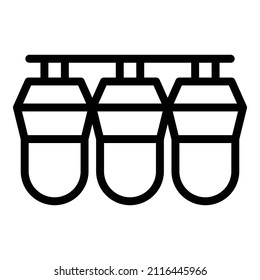 Vector de contorno del icono purificador de ósmosis. Equipamiento de planta. Sistema de filtrado