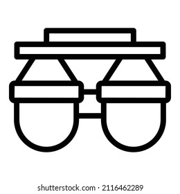 Osmose-System-Symbol Umriss-Vektorgrafik. Wasserfilter Anlagenausrüstung