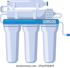 Osmosis water purification system vector illustration