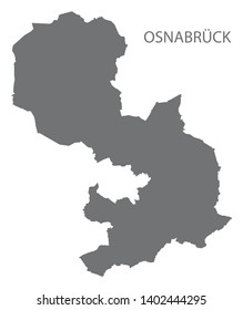 Osnabrueck grey county map of Lower Saxony Germany DE