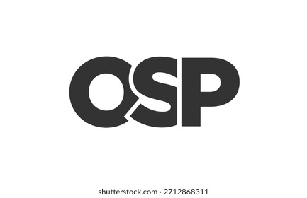 Modelo de design de logotipo OSP com texto em negrito forte e moderno. Logotipo vetorial inicial com tipografia simples e mínima. Identidade de empresa moderna ideal para a presença de marca de empresas.