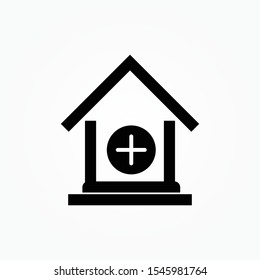 ospital building outline icon. linear style sign for mobile concept and web design. Clinic with medical cross simple line vector icon. Symbol, logo illustration. Pixel perfect vector graphics