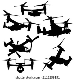 Osprey Plane Silhouettes Set Vector Design