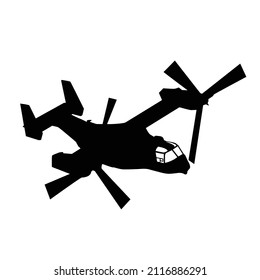 Osprey Rotor Plane Silhouette Vector Design