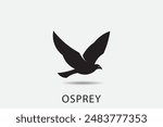 Osprey vector logo design. Flying Osprey logo, with white background.