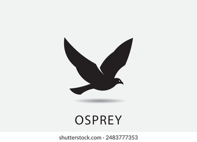 Osprey vector logo design. Flying Osprey logo, with white background.