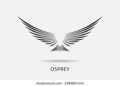 Osprey vector logo design. Flying Osprey logo, with white background.