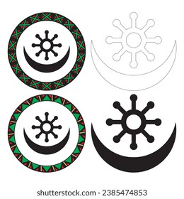 Osram Ne Nsoromma Adinkra Marriage Love Faithfulness Symbol Vector Illustration