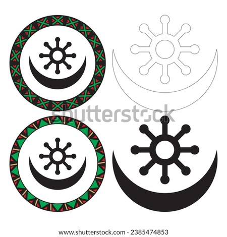 Osram Ne Nsoromma Adinkra Marriage Love Faithfulness Symbol Vector Illustration