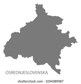 Osrednjeslovenska Map Of Slovenia Grey Illustration Shape