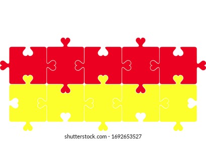 Bandera nacional de Osetia del Sur.
 Bandera del rompecabezas de Osetia del Sur