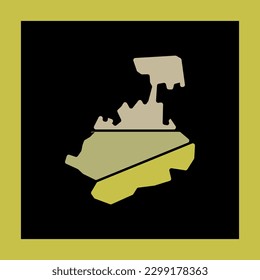 Ossetia Utara-Alania map modern logo 