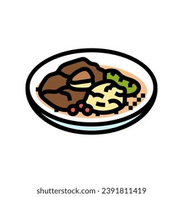 ossobuco stew italian cuisine color icon vector. ossobuco stew italian cuisine sign. isolated symbol illustration