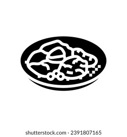 ossobuco stew italian cuisine glyph icon vector. ossobuco stew italian cuisine sign. isolated symbol illustration