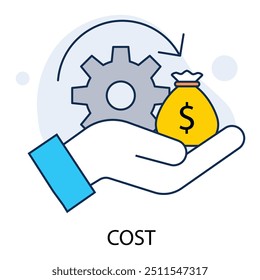 ost icon with editable stroke. Expense management, cost control, budgeting, financial planning, cost analysis, cost reduction with editable stroke.