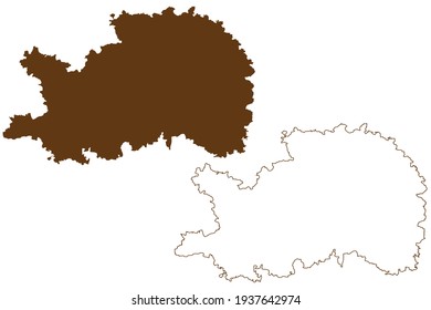Ostalbkreis district (Federal Republic of Germany, rural district, Baden-Wurttemberg State) map vector illustration, scribble sketch Ostalbkreis map