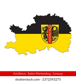 Ostalbkreis Flag - Baden-Württemberg,Germany (EPS)