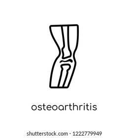 Osteoarthritis icon. Trendy modern flat linear vector Osteoarthritis icon on white background from thin line Diseases collection, editable outline stroke vector illustration