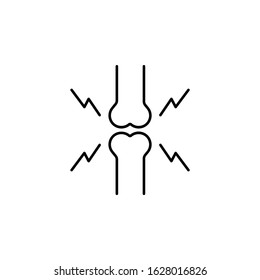 osteoarthritis pain line icon on white background