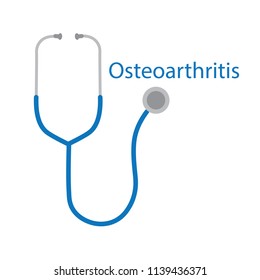 Osteoarthritis word and stethoscope icon- vector illustration