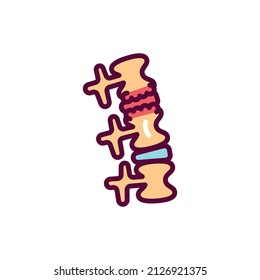 Osteochondrosis color line icon. Isolated vector element. Outline pictogram for web page, mobile app, promo