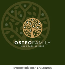 osteofamily logo, creative tree family vector