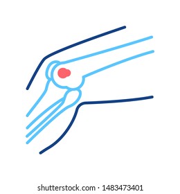 Osteogenic sarcoma is a cancerous tumor in a bone line color icon. Human anatomy concept. Malignant neoplasm.  Sign for web page, mobile app, button, logo. Vector isolated element. Editable stroke.