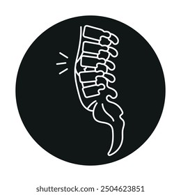 Osteomyelitis color line icon. Diseases of the spine. Vertebrology. Vector isolated element. Editable stroke.
