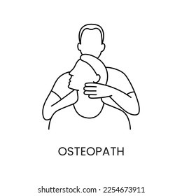 Osteopath Linie Symbol in der Vektorgrafik, Illustration der medizinischen Berufe.