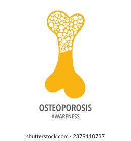 Concepto de conciencia de la osteoporosis. Cartel para la prevención de la pérdida de densidad ósea.