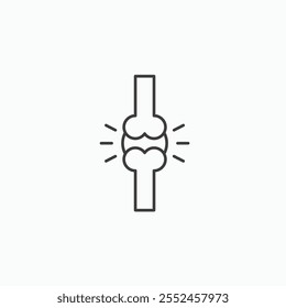 Ícone de osteoporose definido no estilo de linha preta.