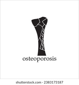 DISEÑO DE SÍMBOLO DE ILUSTRACIÓN DE ICONO DE OSTEOPOROSIS