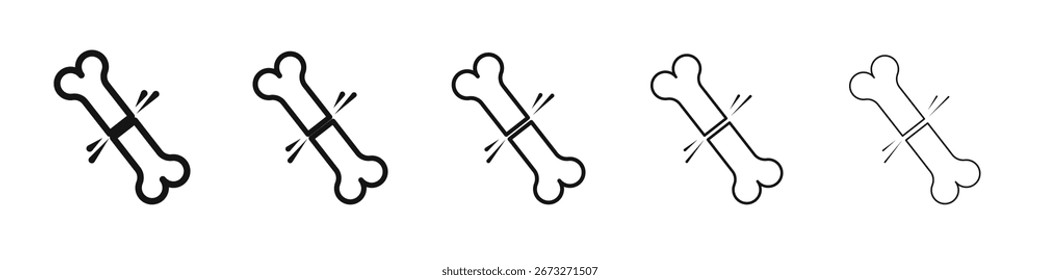 Osteoporosis icon vector outline set illustration sign