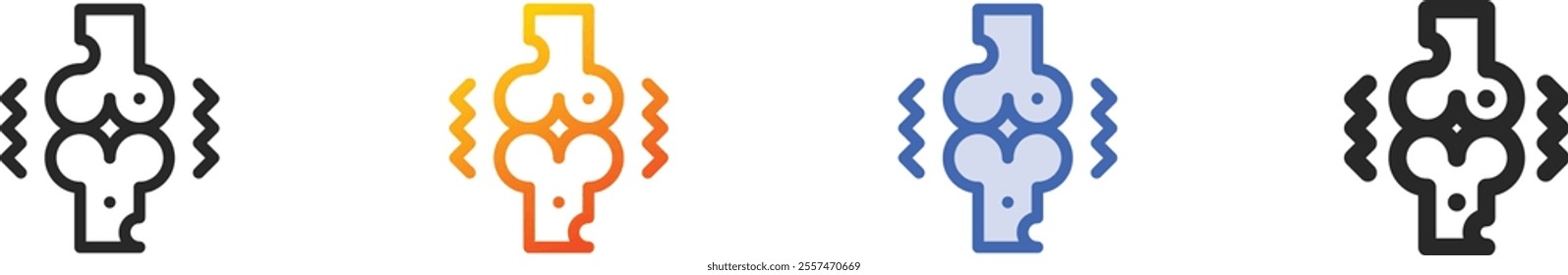 osteoporosis icon.Thin Linear, Gradient, Blue Stroke and bold Style Design Isolated On White Background