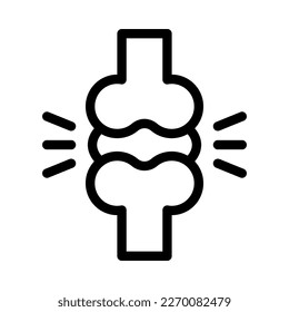 gráfico vectorial de la línea de ícono de la osteoporosis