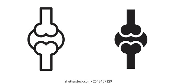 Osteoporosis vector icon set in black.