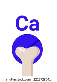 Osteoporosis vector illustration. Medical orthopaedic poster with an illustration of bone and calcium.Loss of bone mass. Prevention of bone and skeletal disease