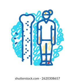 osteoporosis woman disease doodle icon sketch vector. osteoporosis woman disease sign. isolated symbol illustration