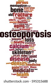 Osteoporosis word cloud concept. Vector illustration