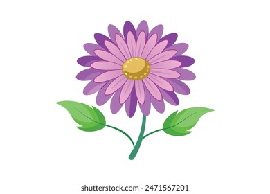 Osteospermum daisy flower beautifully captured in vector artwork illustration, showcasing the intricate details and vibrant colors of this stunning bloom with precision and artistic finesse.