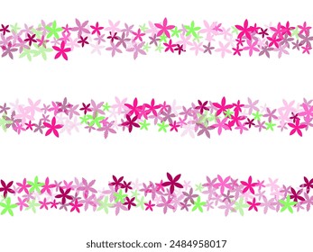 Osteospermum rustic flowers vector design. Pretty meadow blossom shapes scattered. Easter holiday backdrop. Romantic flowers Osteospermum minimal bloom. Striped petals.