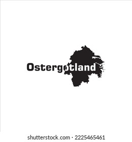 Ostergotland map and black lettering design on white background