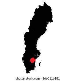 ostergotland province highlighted on Sweden map Vector EPS 10