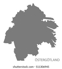 Ostergotland Sweden Map grey