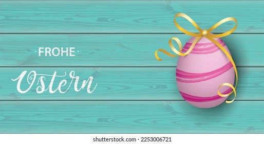 Ostern Pink Easter Egg Bow Wooden Cyan Header