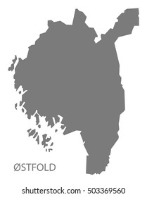 Ostfold Norway Map grey